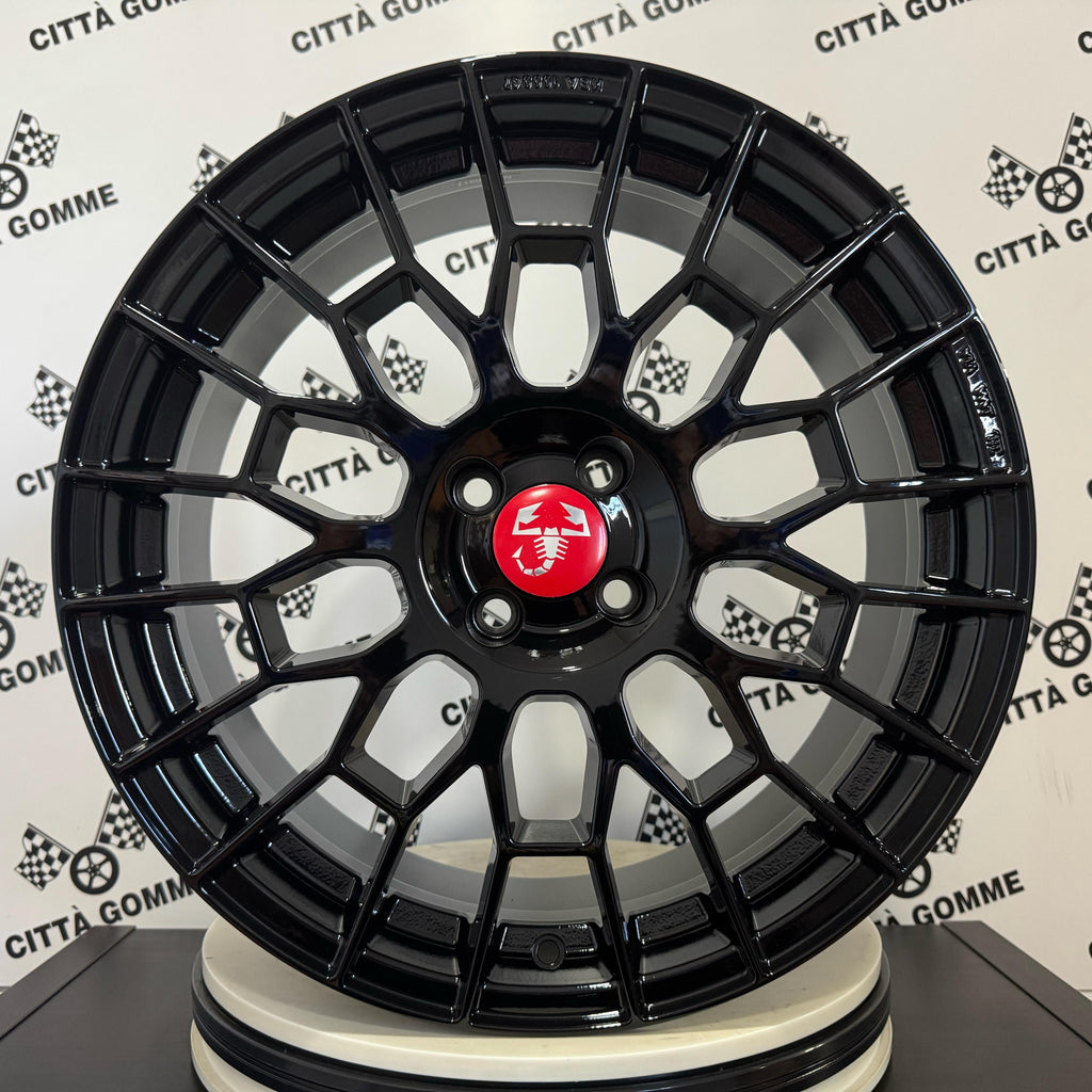 Set da 4 Cerchi in lega APX per ABARTH 124 GRANDE PUNTO (LOGO ROSSO)