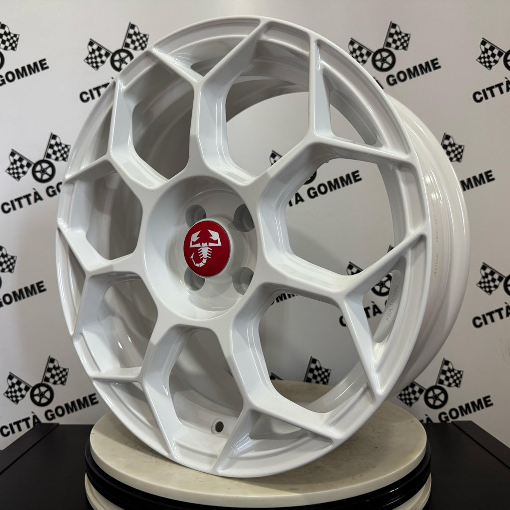 Set da 4 Cerchi in lega RACEWAY per Abarth 500 595 SS esseesse (LOGO ROSSO)