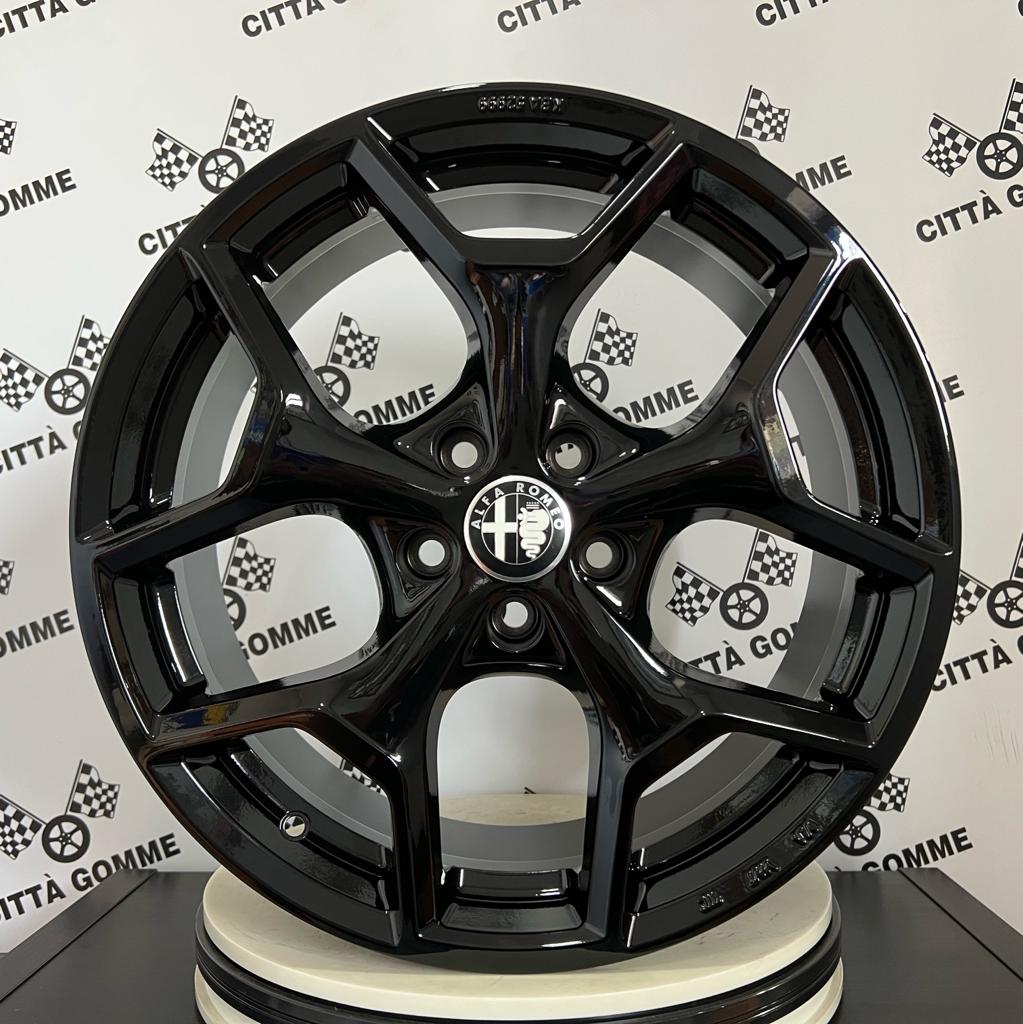 Set Of 4 Original Alfa Romeo Black Logo Wheel Center Caps For Giulietta, 159, Brera