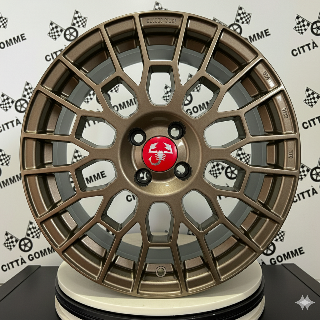 Set da 4 Cerchi in lega APX per ABARTH 124 GRANDE PUNTO (LOGO ROSSO)