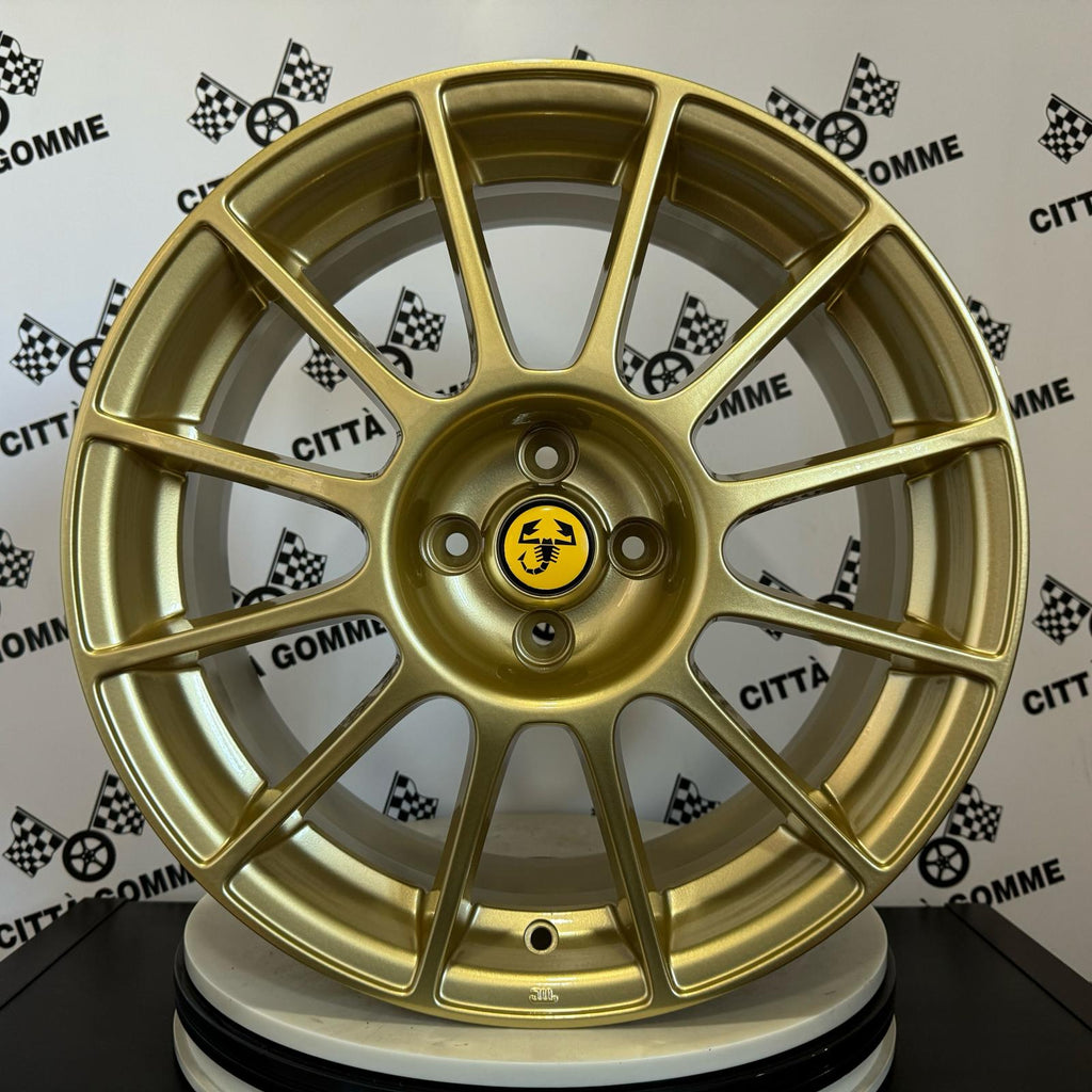 Set da 4 Cerchi in lega DEDICATI Abarth 500 595 SS esseesse YELLOW