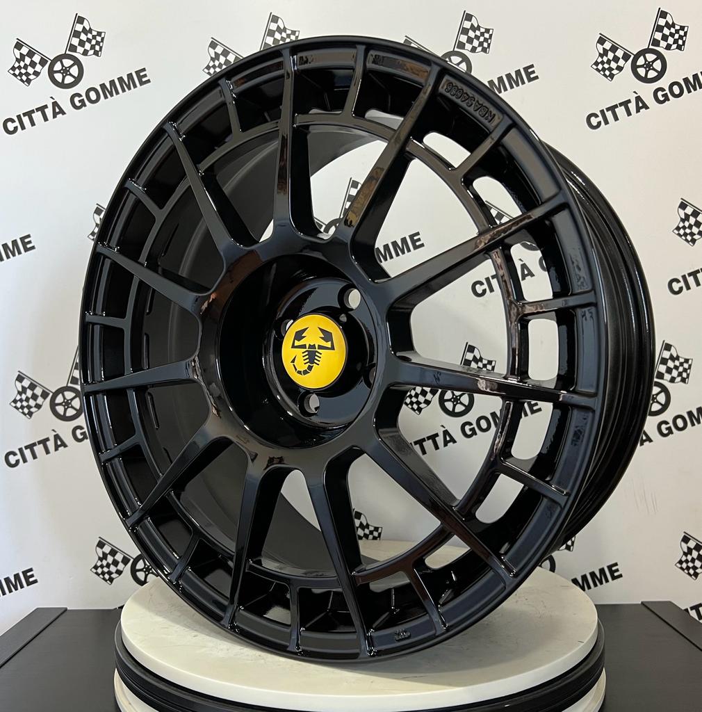 Set da 4 Cerchi in lega NTT per Abarth 500 595 SS esseesse (LOGO GIALLO)