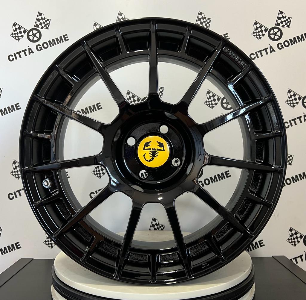 Set da 4 Cerchi in lega NTT per Abarth 500 595 SS esseesse (LOGO GIALLO)